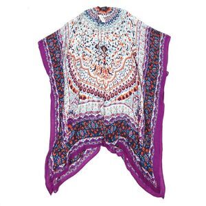 NWT Nicole Miller Oversized Kimono Long Draped Beachy Boho Dolman Coverup Floral